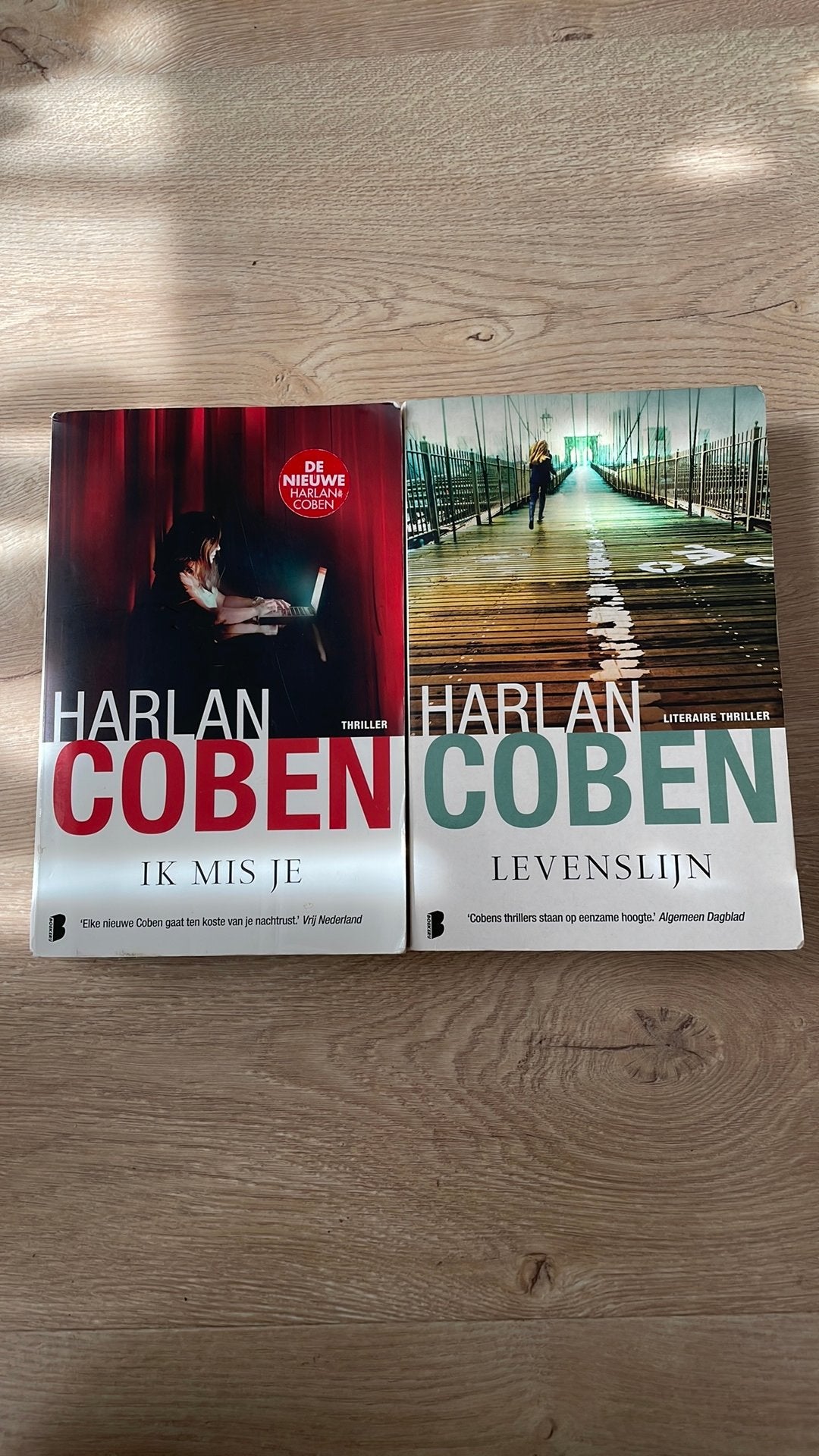 Harlan Coben 2 boeken: „Ik mis je”, „Levenslijn”, Ophalen of Verzenden, Gelezen