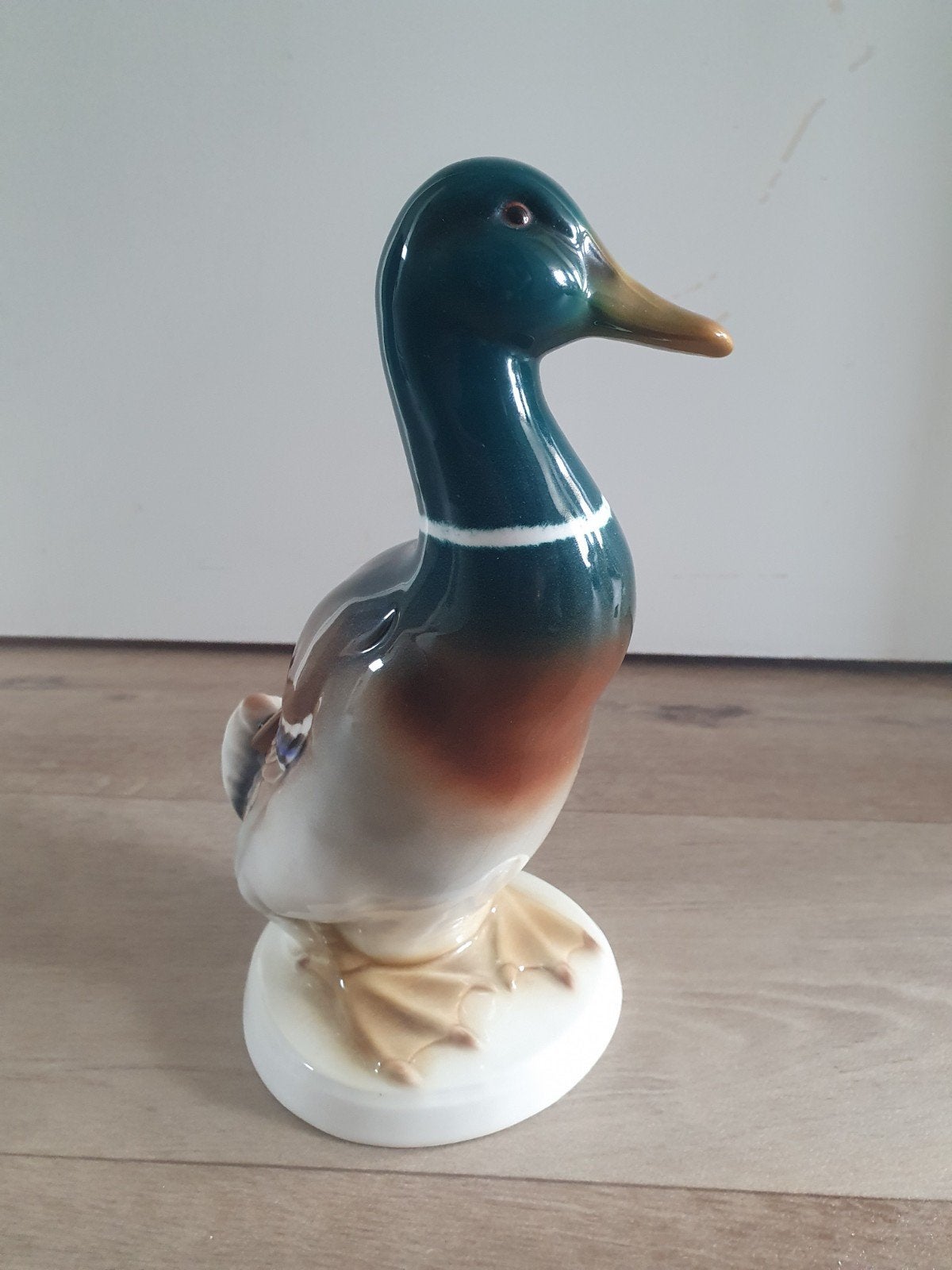 Goebel Porseleinen Eend Beeldje - Vintage Decoratie, Verzamelen, Beelden en Beeldjes, Ophalen of Verzenden, Gebruikt, Dier