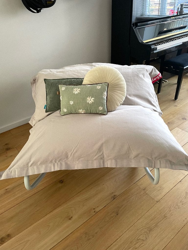 Fatboy- Rock ‘N’ Roll loungestoel Lichtgrijs, Huis en Inrichting, Ophalen, Zo goed als nieuw, Grijs, Eén