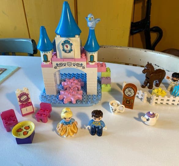 Lego Duplo Disney Princess kasteel set 10855 + gratis paard, Ophalen of Verzenden, Zo goed als nieuw, Duplo