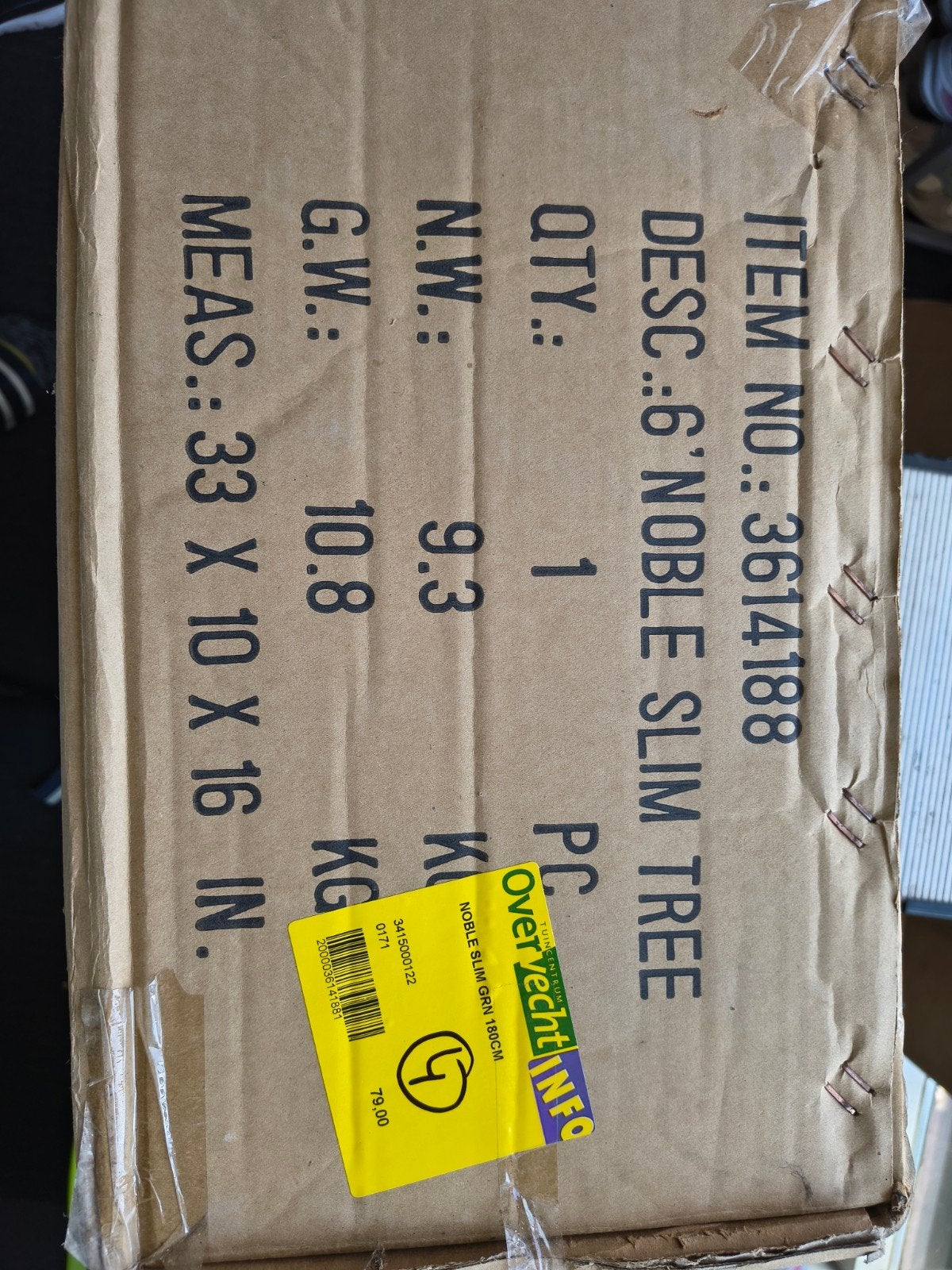 Weinig gebruikte 6ft Noble Slim Kerstboom - 180cm Groen, Ophalen of Verzenden, Zo goed als nieuw, Groen