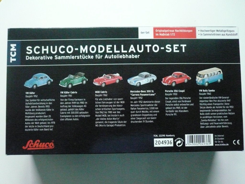 Schuco, modelauto-set 1:72, setnummer 204936 en 2 mini's, Hobby en Vrije tijd, Modelauto's | Overige schalen, Ophalen of Verzenden