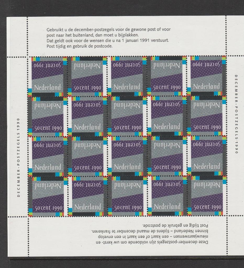 Decemberzegels 1990, Postzegels en Munten, Postzegels | Nederland, Verzenden, Na 1940, Postfris