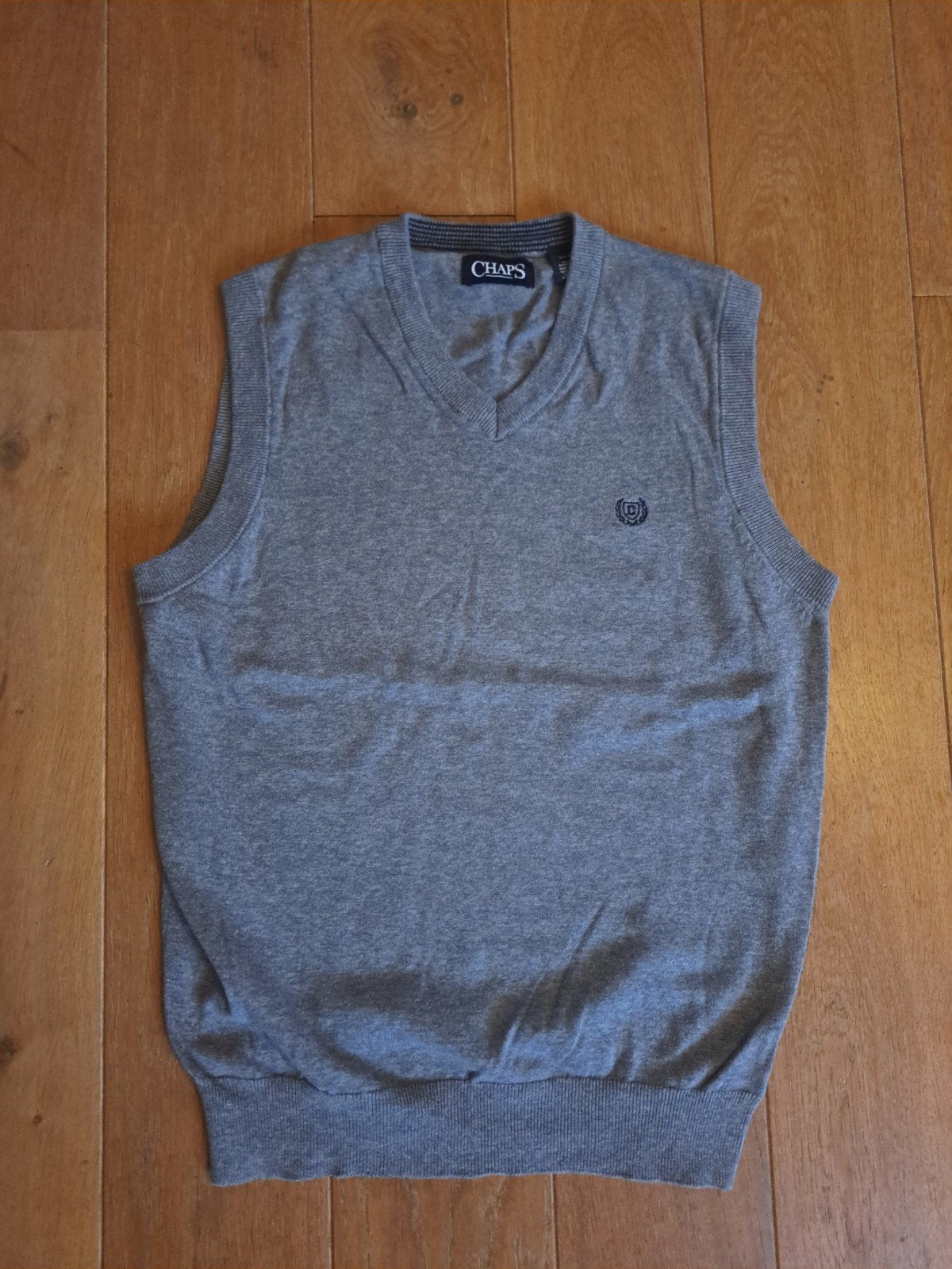 Chaps V-hals mouwloze trui - Maat S, Kleding | Heren, Truien en Vesten, Chaps, Ophalen of Verzenden, Zo goed als nieuw, Grijs