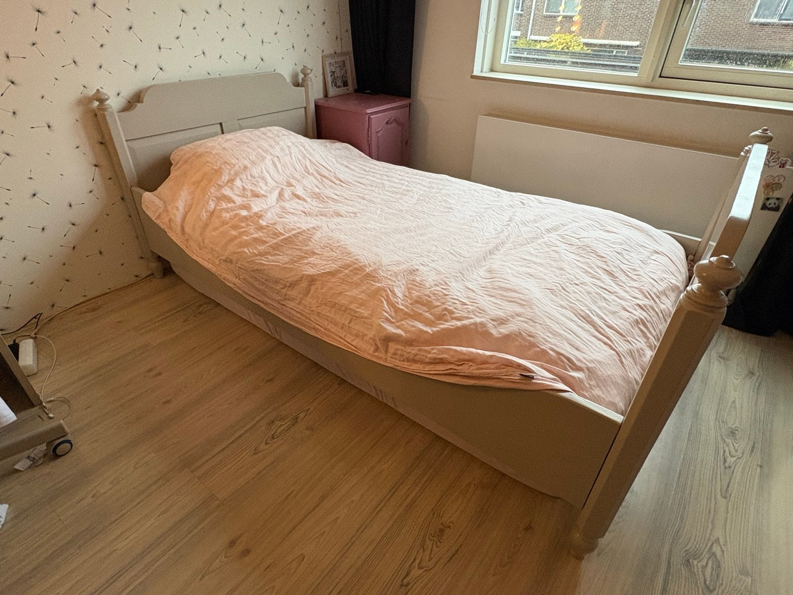 Breed eenpersoonsbed, Ophalen, Eenpersoons, Hout, 100 cm