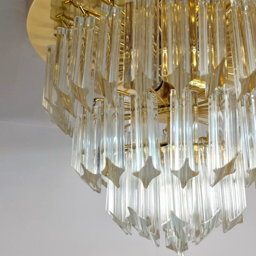Venini plafonniere 60's groot model mid century, Zo goed als nieuw, Goud, Mid-century modern, E27 (groot)