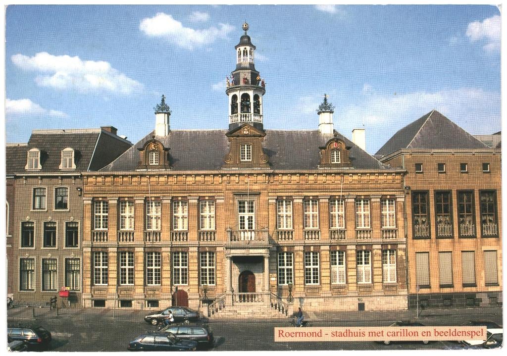 993255 Roermond 80+ Limburg Stadhuis Gelopen met postzege, Ophalen of Verzenden, 1980 tot heden, Gelopen, Limburg