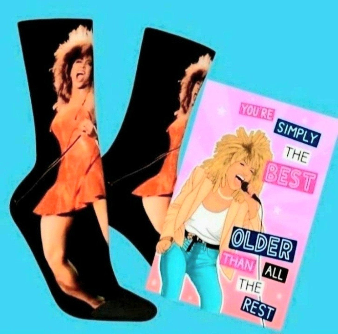 TINA TURNER SOKKEN + VERJAARDAGS KAART TINA TURNER, Ophalen of Verzenden, Nieuw