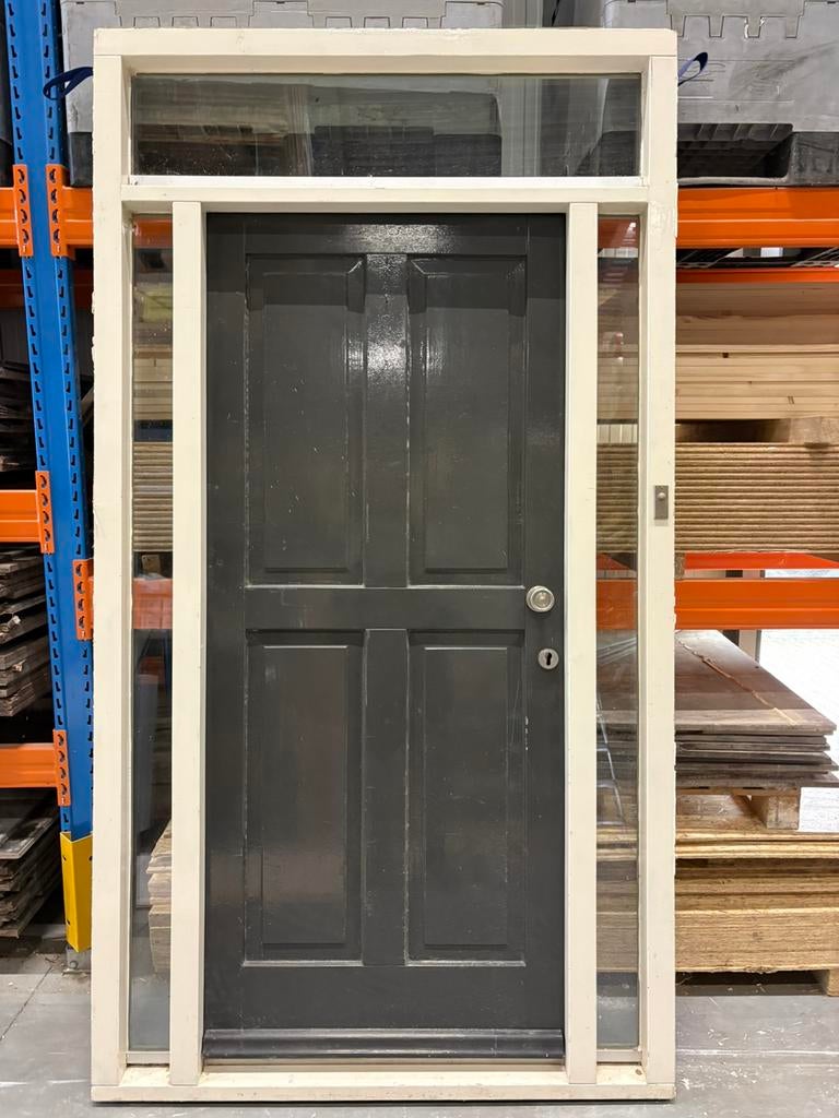 Buitendeuren dubbeledeuren tuindeuren met kozijn gebruikt, Ophalen, 120 cm of meer, 200 tot 215 cm, Glas