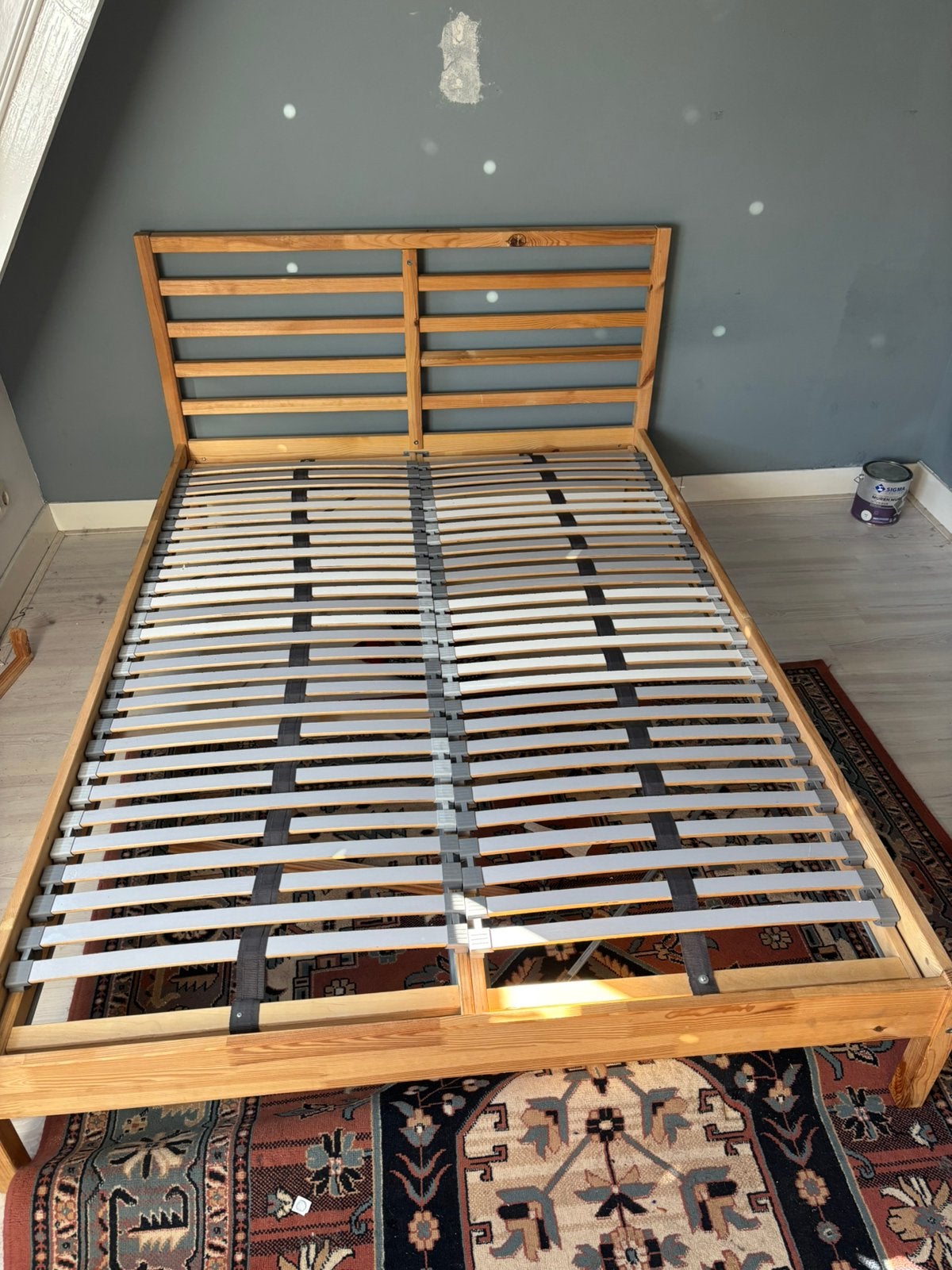 Ikea tarva bed incl matras en lattenbodem, Ophalen, Gebruikt, Bruin, Tweepersoons
