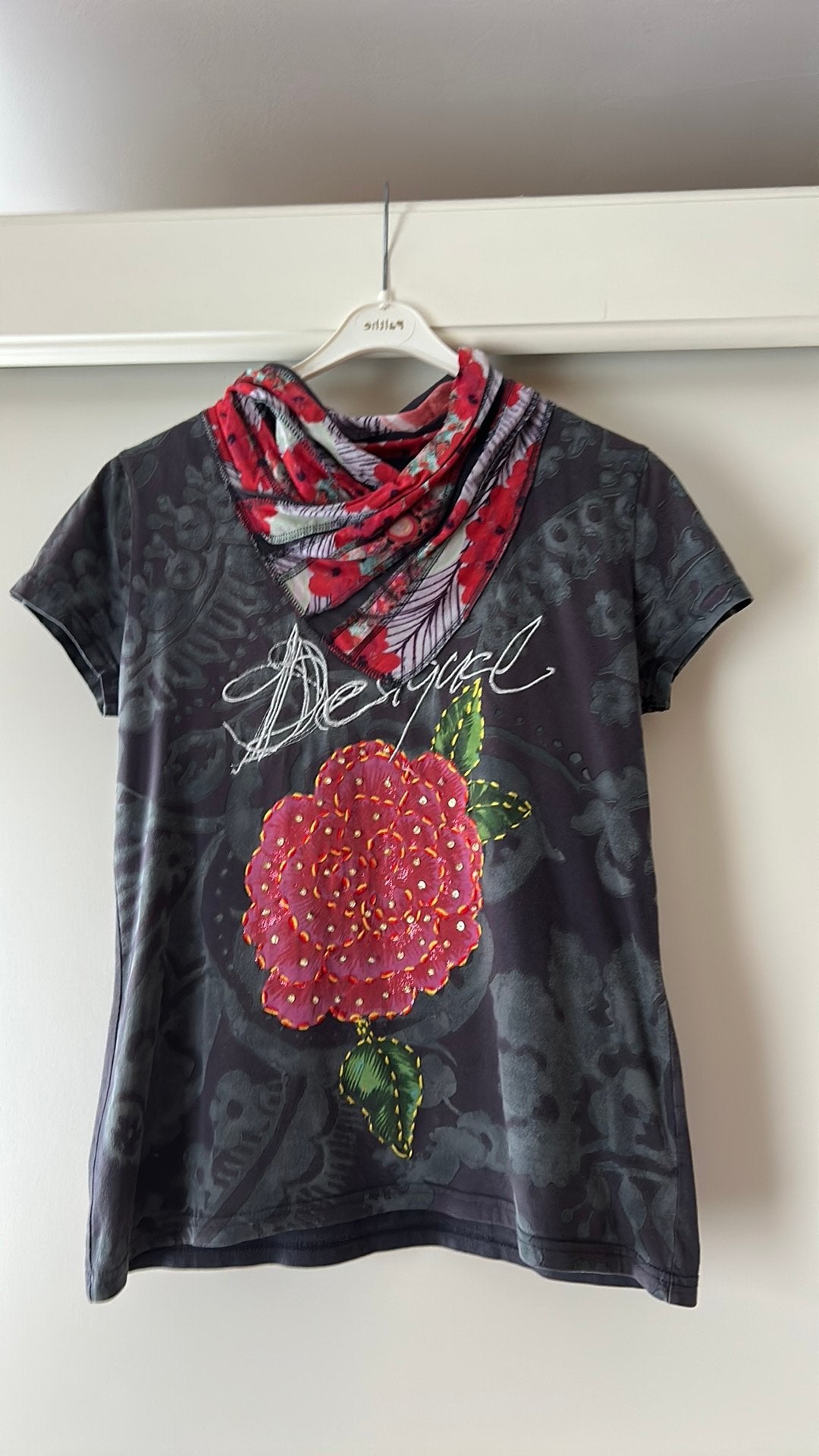 Desigual shirt maat 38/40, Zwart, Korte mouw, Gedragen, Ophalen
