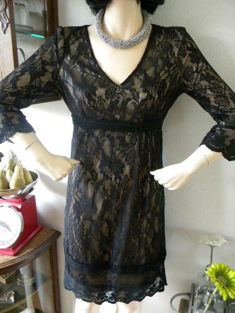 DEPT FEESTJURK 36 KANTEN JURK DEPT S Z.G.A.N. € 15,00, Kleding | Dames, Overige typen, Zwart, Ophalen of Verzenden, Zo goed als nieuw