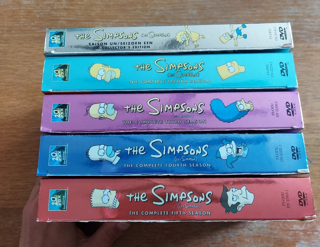 The Simpsons DVD Box set seizoen 1, 2, 3, 4 en 5, Vanaf 12 jaar, Ophalen, Zo goed als nieuw, Amerikaans