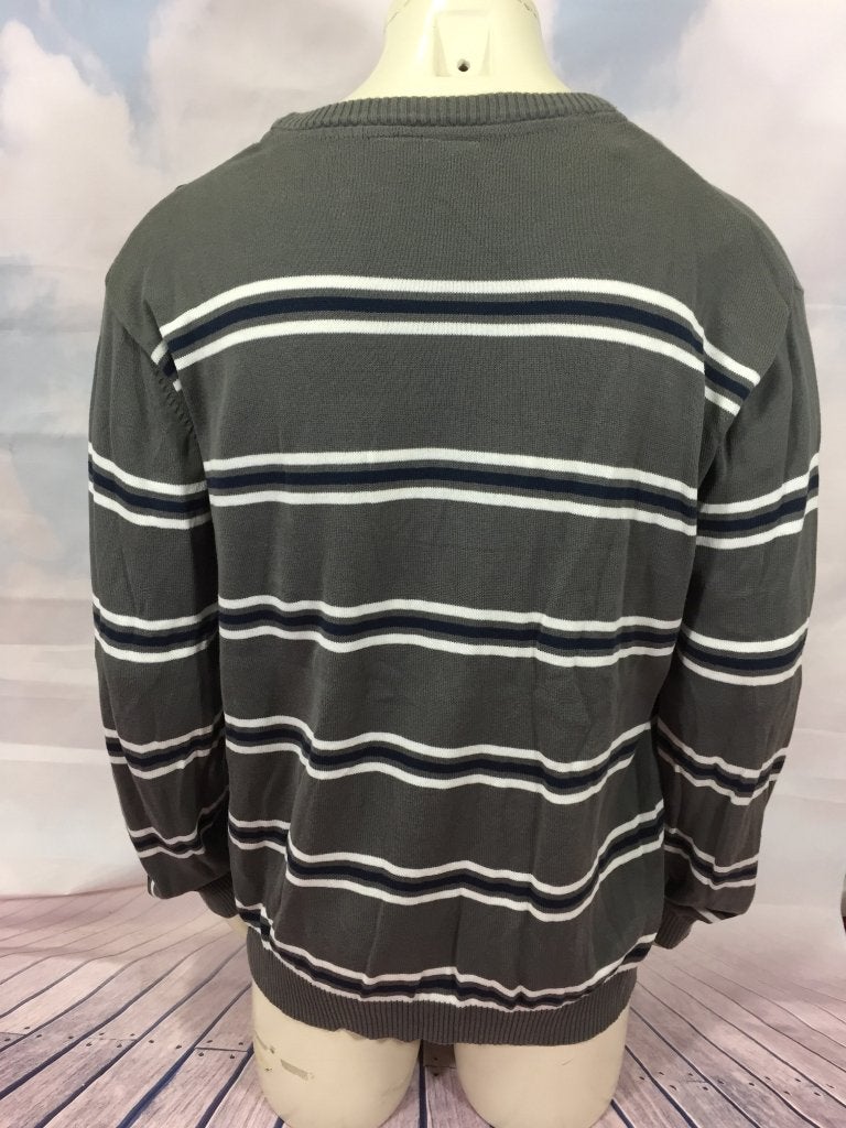 Basic equipment gestreepte grijze trui XL (2C1), Kleding | Heren, Tweedehands verkoop, Tweedehands verkoop, Maat 56/58 (XL), Ophalen of Verzenden