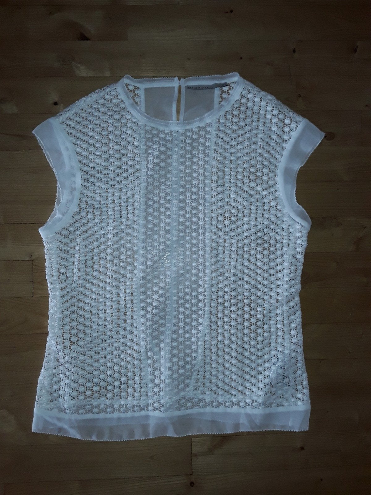 Off white transparante blouse van Karen Millen mt 40, Maat 38/40 (M), Karen Millen, Wit, Ophalen of Verzenden