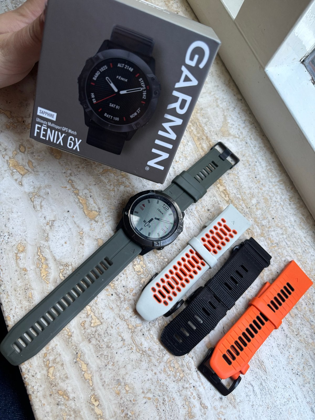 Garmin Fenix 6X Sapphire Multisport GPS Horloge, Afstand, Zwart, Ophalen of Verzenden, Zo goed als nieuw