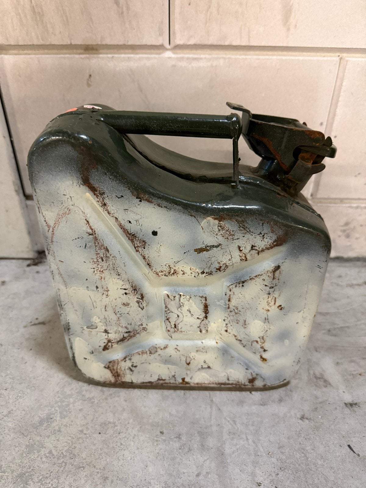 Jerrycan 5 liter - Groen met Witte Verfsporen, Ophalen of Verzenden, Gebruikt