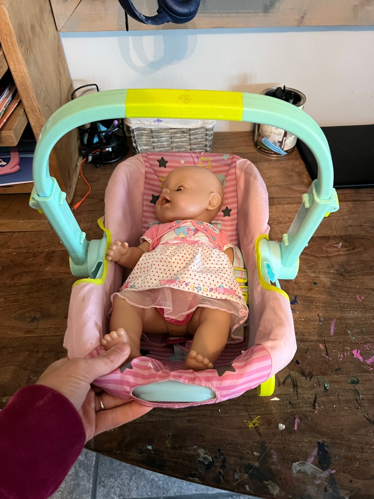 Baby Born pop met draagstoel - Jaren speelplezier, Kinderen en Baby's, Ophalen, Gebruikt, Babypop