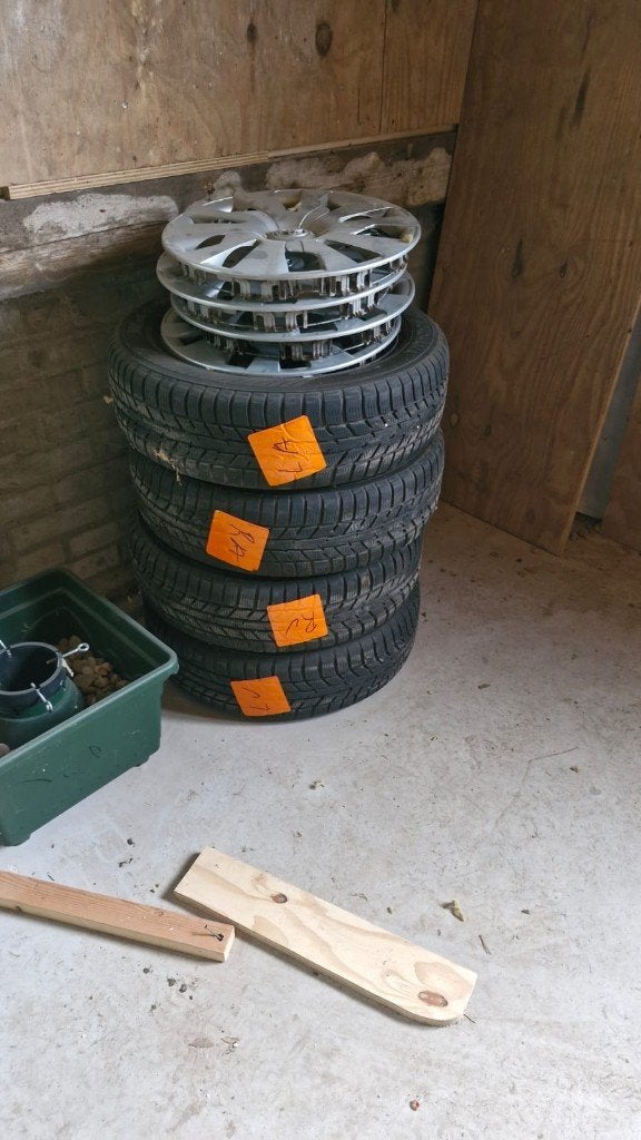 stalen velgen met winterbanden te koop, Ophalen, Gebruikt, 15 inch, 175 mm