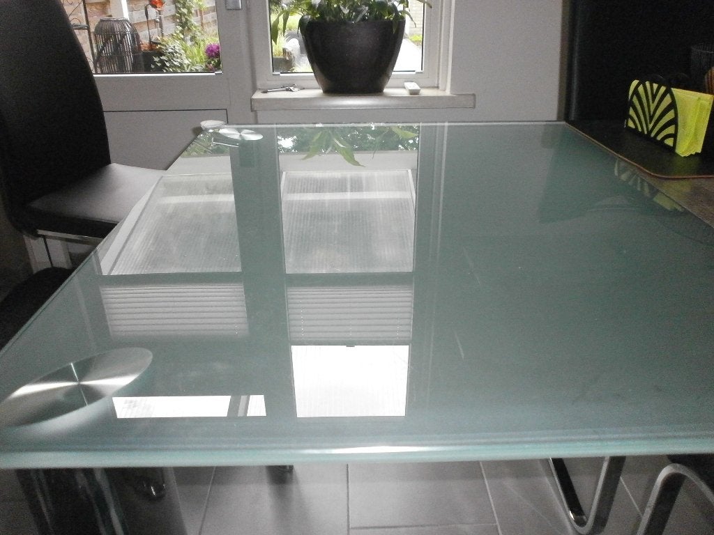 eettafel / glastafel, Ophalen, Gebruikt, 100 tot 150 cm, 50 tot 100 cm