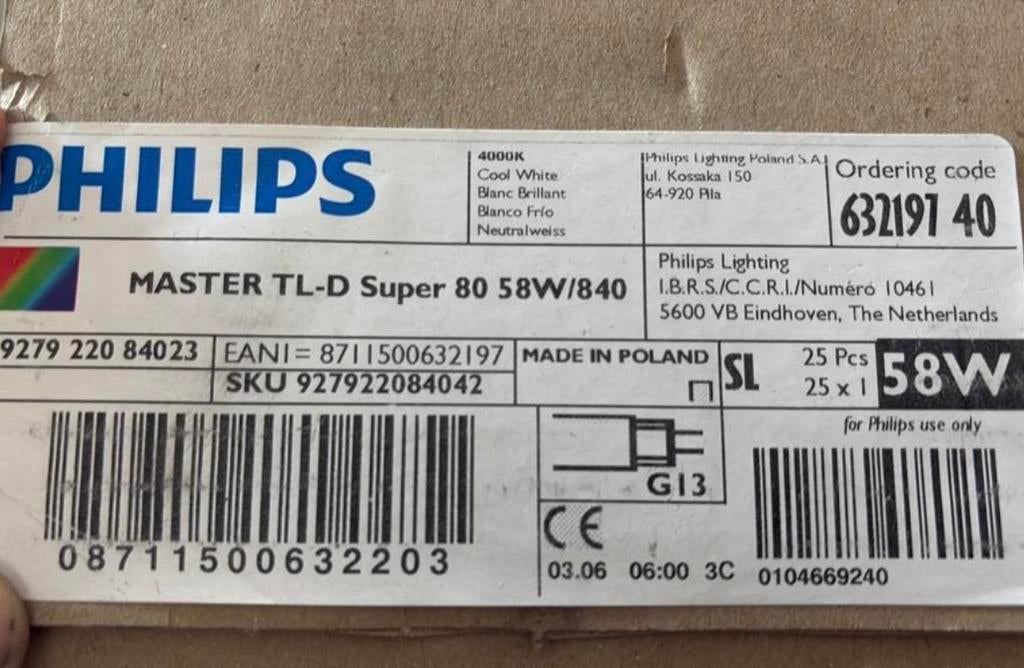 TL buizen Philips Master TL-D 58W/840, Ophalen of Verzenden, Nieuw, Overige fittingen, Overige typen