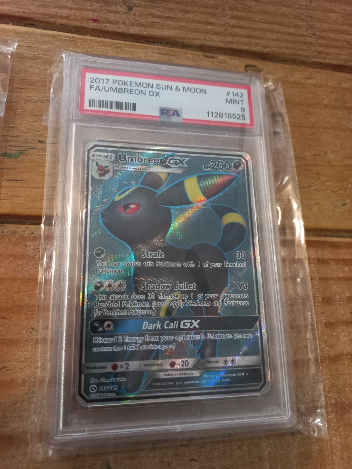 Umbreon gx psa9, Ophalen of Verzenden, Nieuw, Losse kaart, Foil