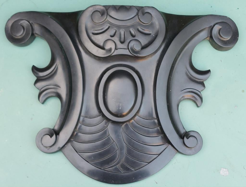 Schouw element Rococo stijl zwart marmer antiek, Ophalen of Verzenden