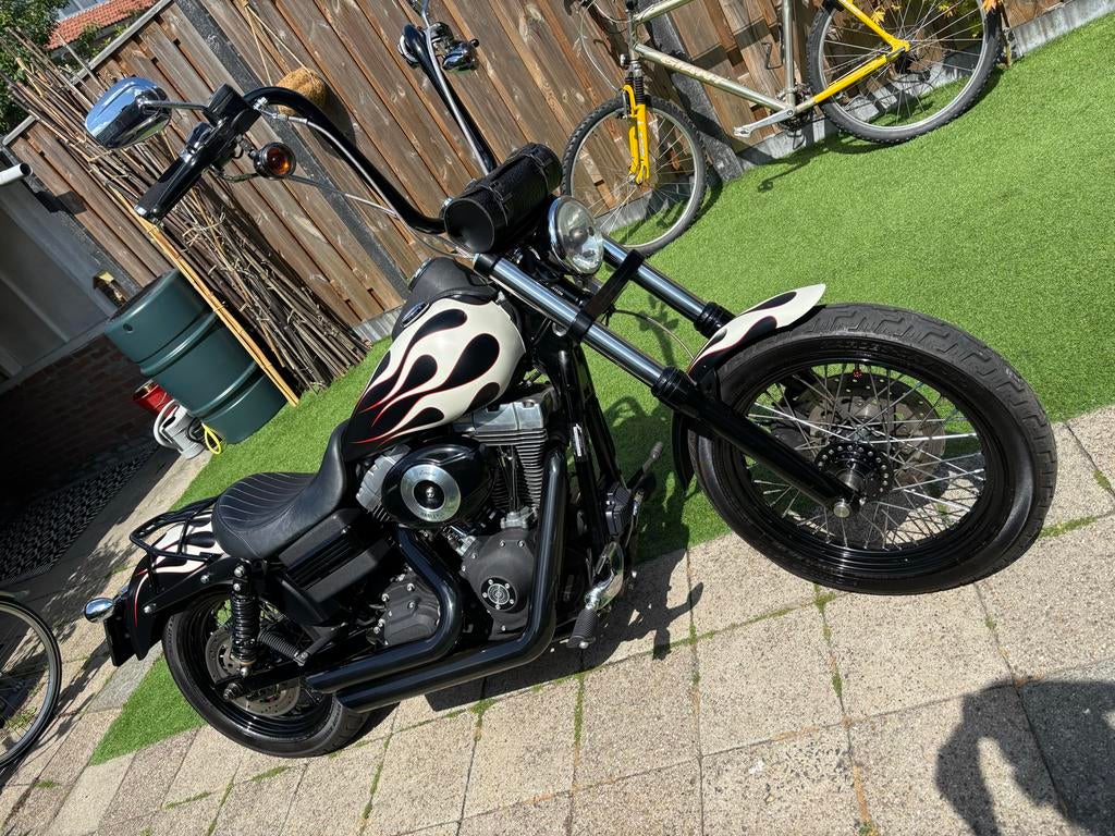 Custom Harley Davidson Dyna Street Bob - Unieke Chopper, Motoren, Ophalen, Gebruikt