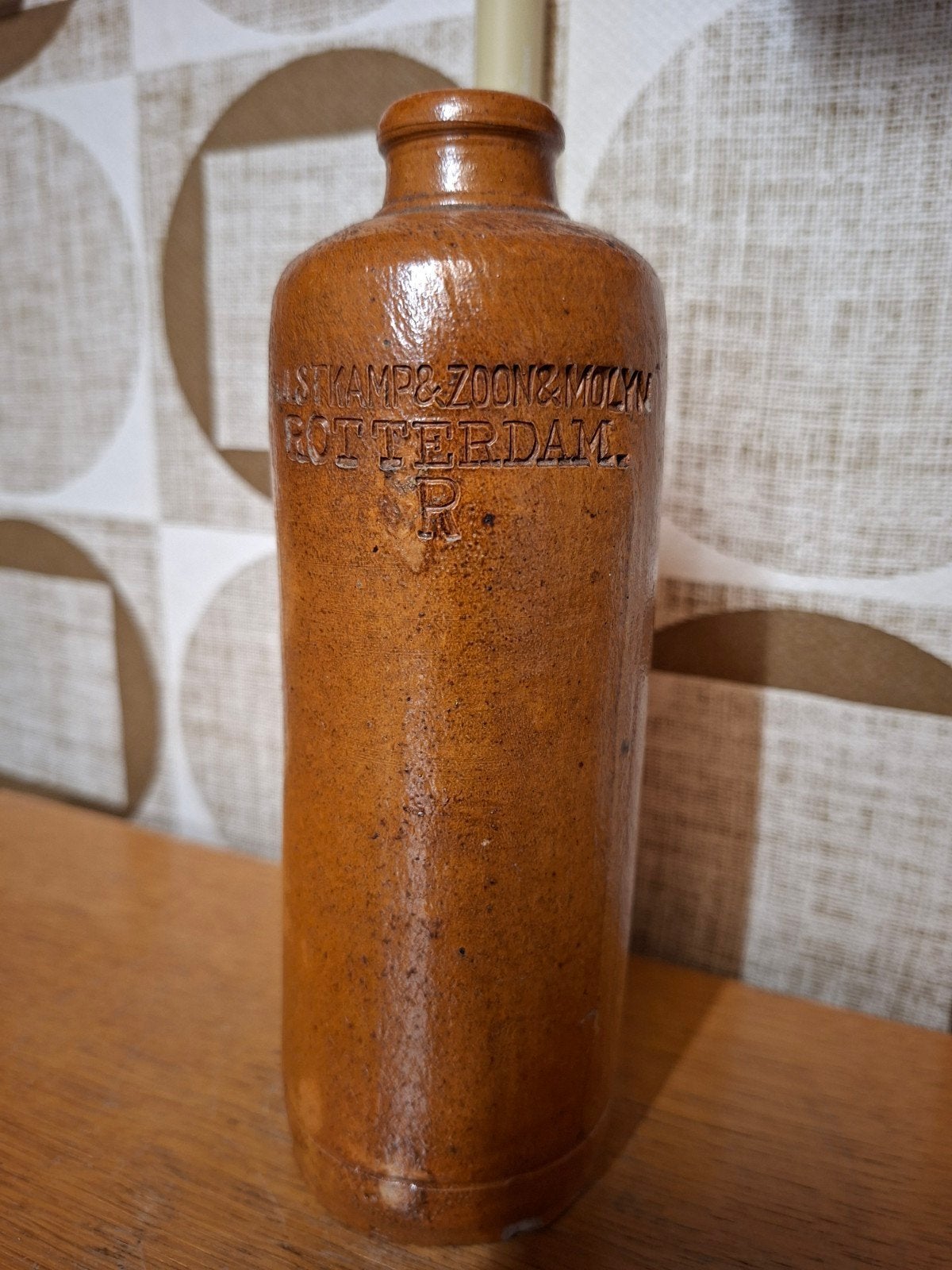 Antiek Steengoed Jeneverkruik 1910 Rotterdam, Antiek en Kunst, Ophalen of Verzenden