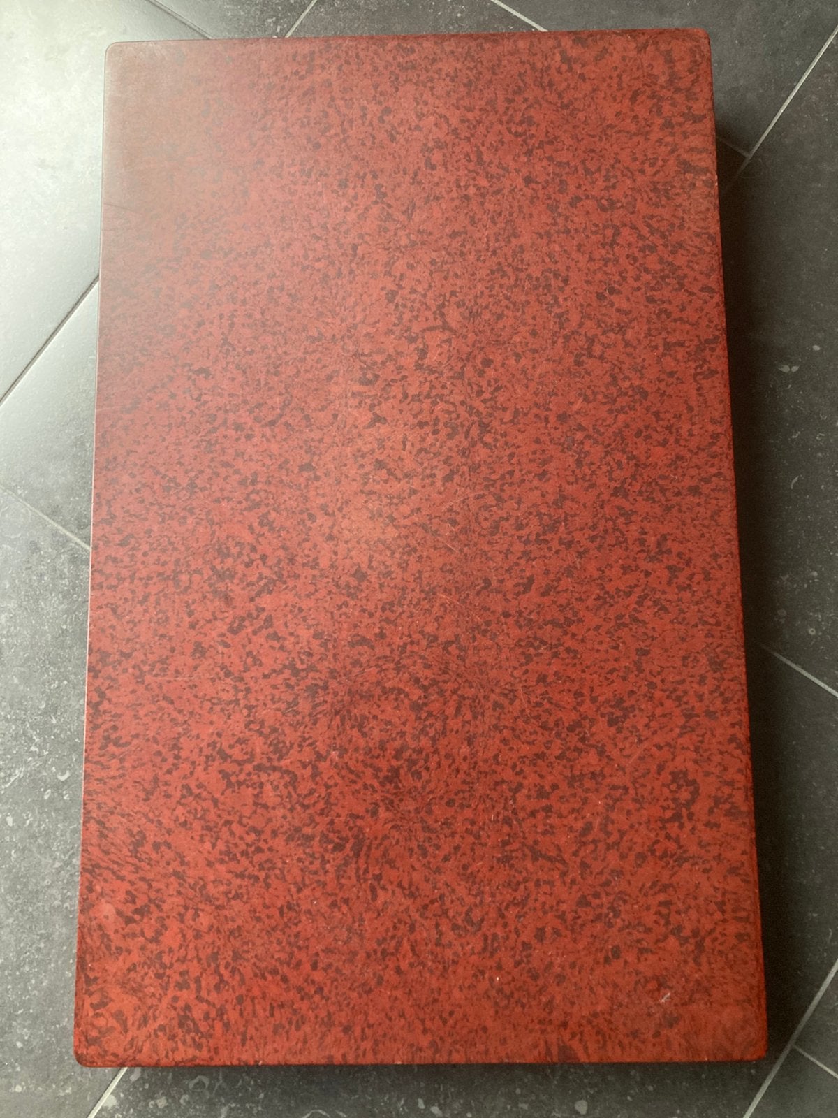 Antieke Franse bistro tafel blad rood bakeliet ca 1930, Ophalen