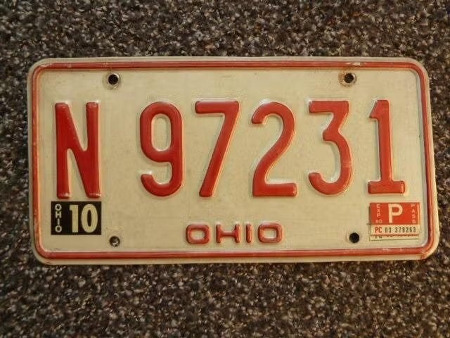 Kentekenplaat licenseplate Ohio 2 USA, Verzenden, Gebruikt, Auto's