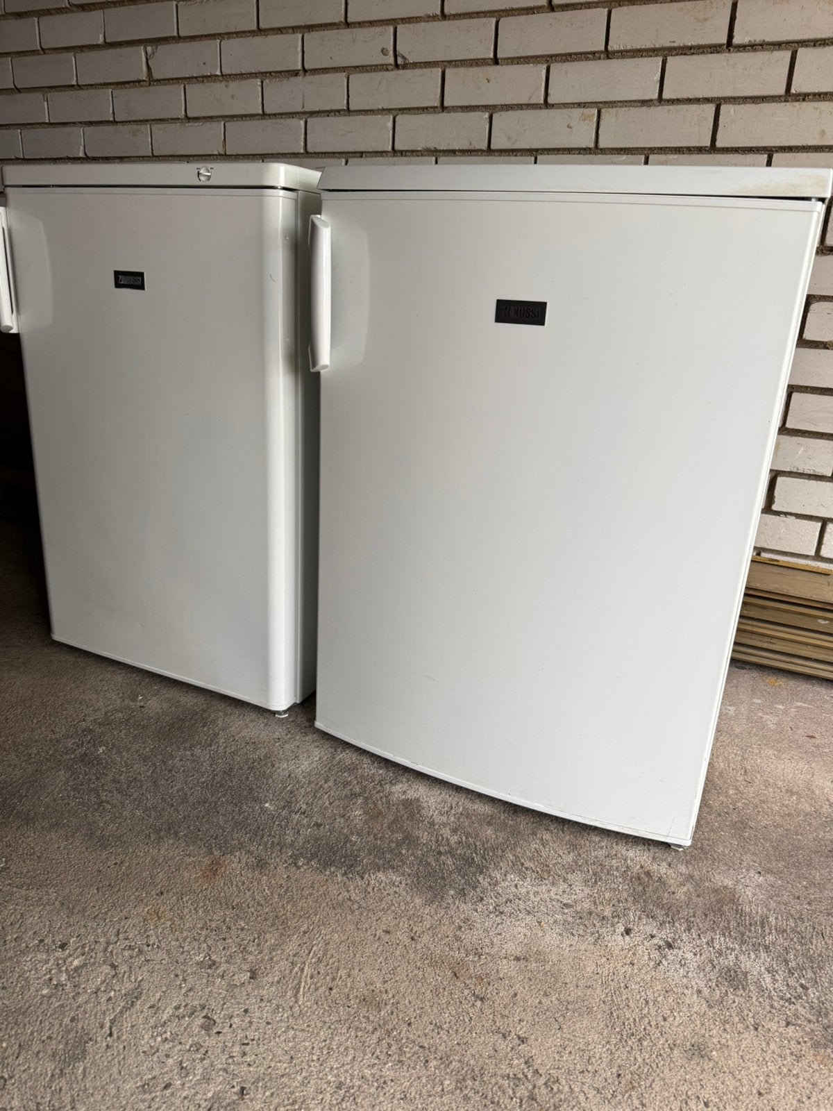 Zanussi set Koel en Vrieskast, Vrieskast, Minder dan 60 cm, Zo goed als nieuw, Vrijstaand