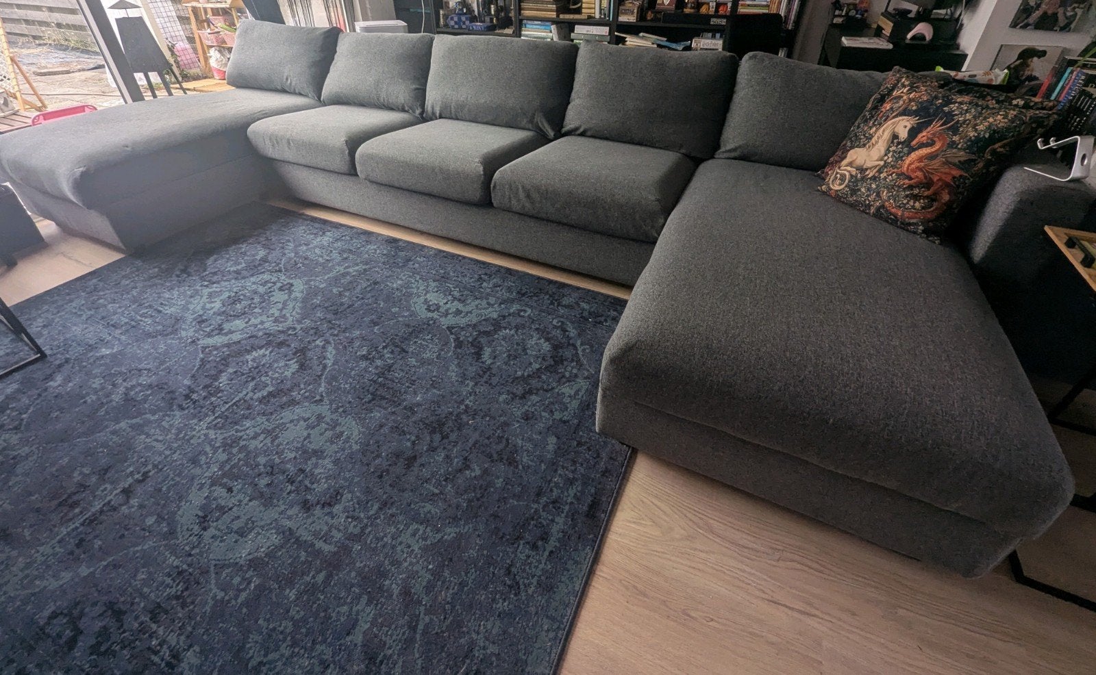 Grijze IKEA bank, Ophalen, Zo goed als nieuw, Stof, VIMLE IKEA