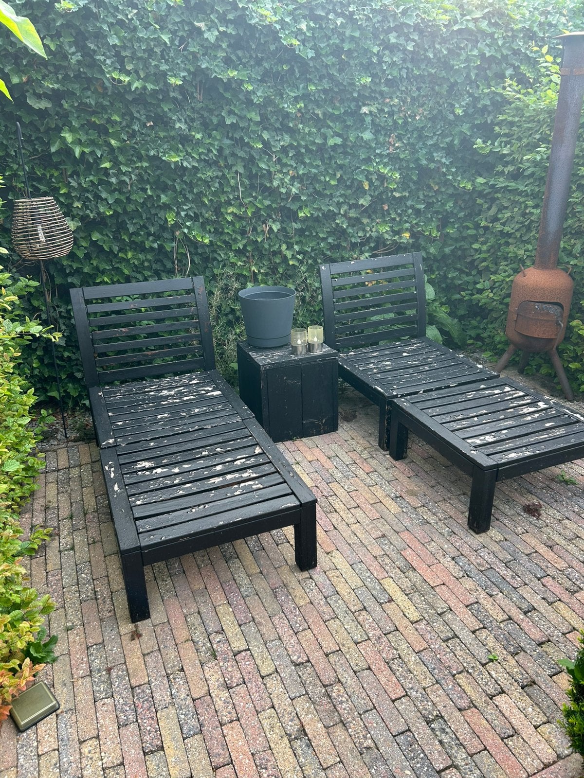 ikea nammaro 2x stoel en 2 tafeltjes, Tuin en Terras, Ophalen, Zo goed als nieuw, Hout