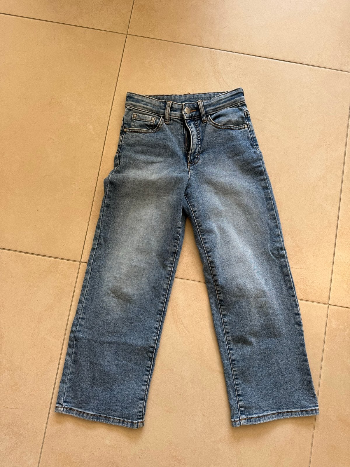 Hema spijkerbroek maat 134, Ophalen of Verzenden, Gebruikt, Meisje, Broek