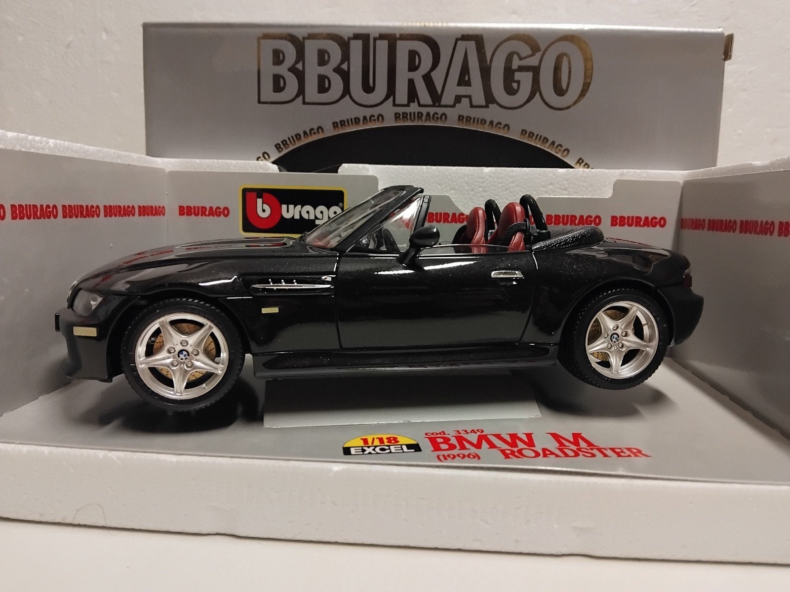BMW Z3 M Roadster cabriolet zwart Bburago metal 1:18 KRD, Hobby en Vrije tijd, Ophalen of Verzenden, Zo goed als nieuw, Auto, Bburago