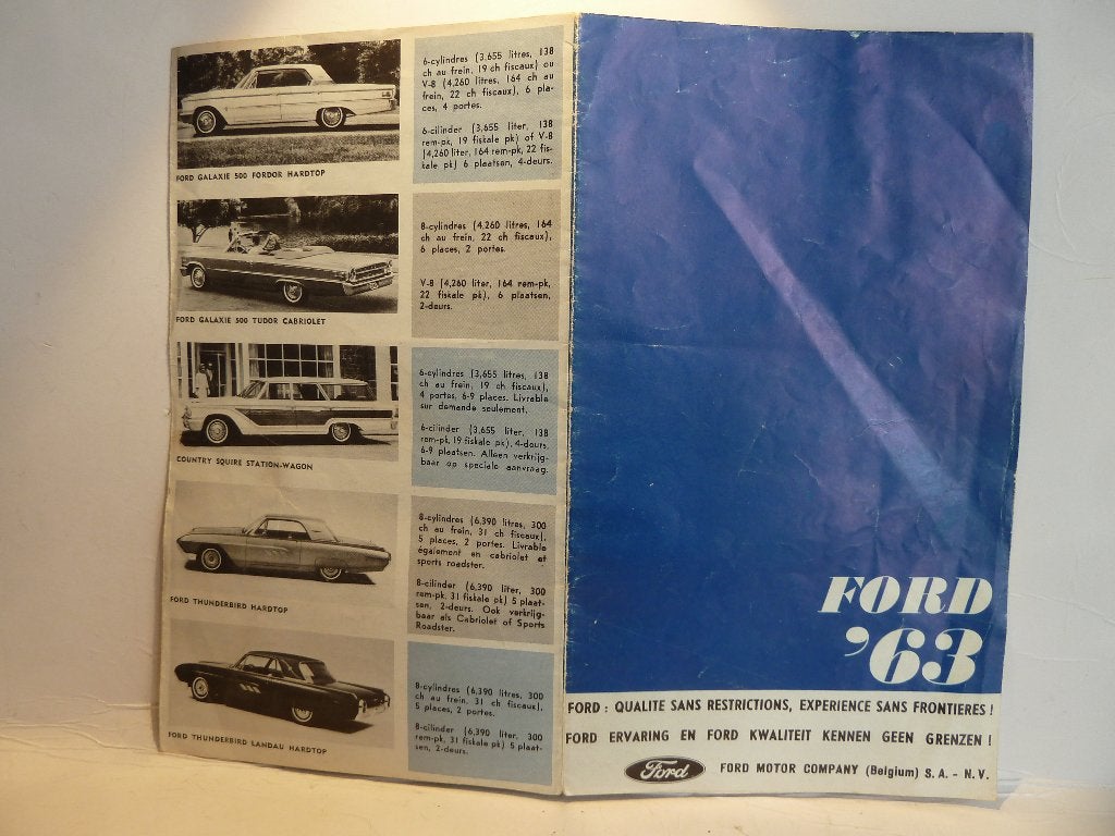 UITGEBREIDE CATALOGUS van de velen TYPES FORD IN 1963, Ophalen of Verzenden, Gelezen, Ford