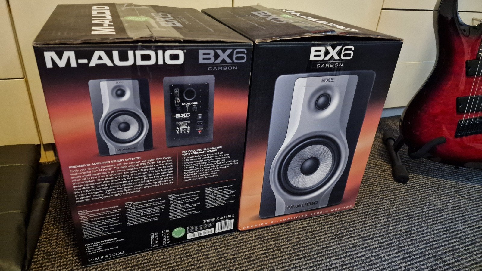 Studio Monitoren M-Audio BX6 Carbon (Als nieuw in doos), Studiomonitor, Ophalen of Verzenden, Zo goed als nieuw, Basreflex