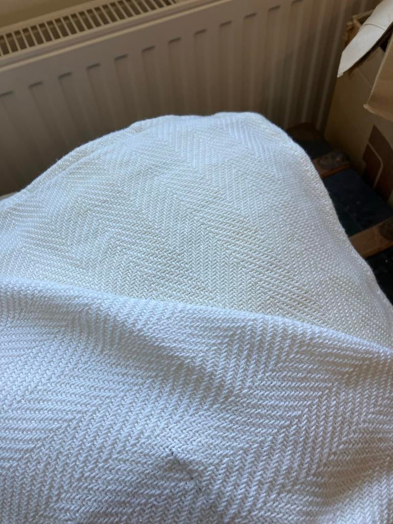Ralph Lauren deken, wit, 100% katoen, 274x229 cm, Ophalen of Verzenden, Gebruikt
