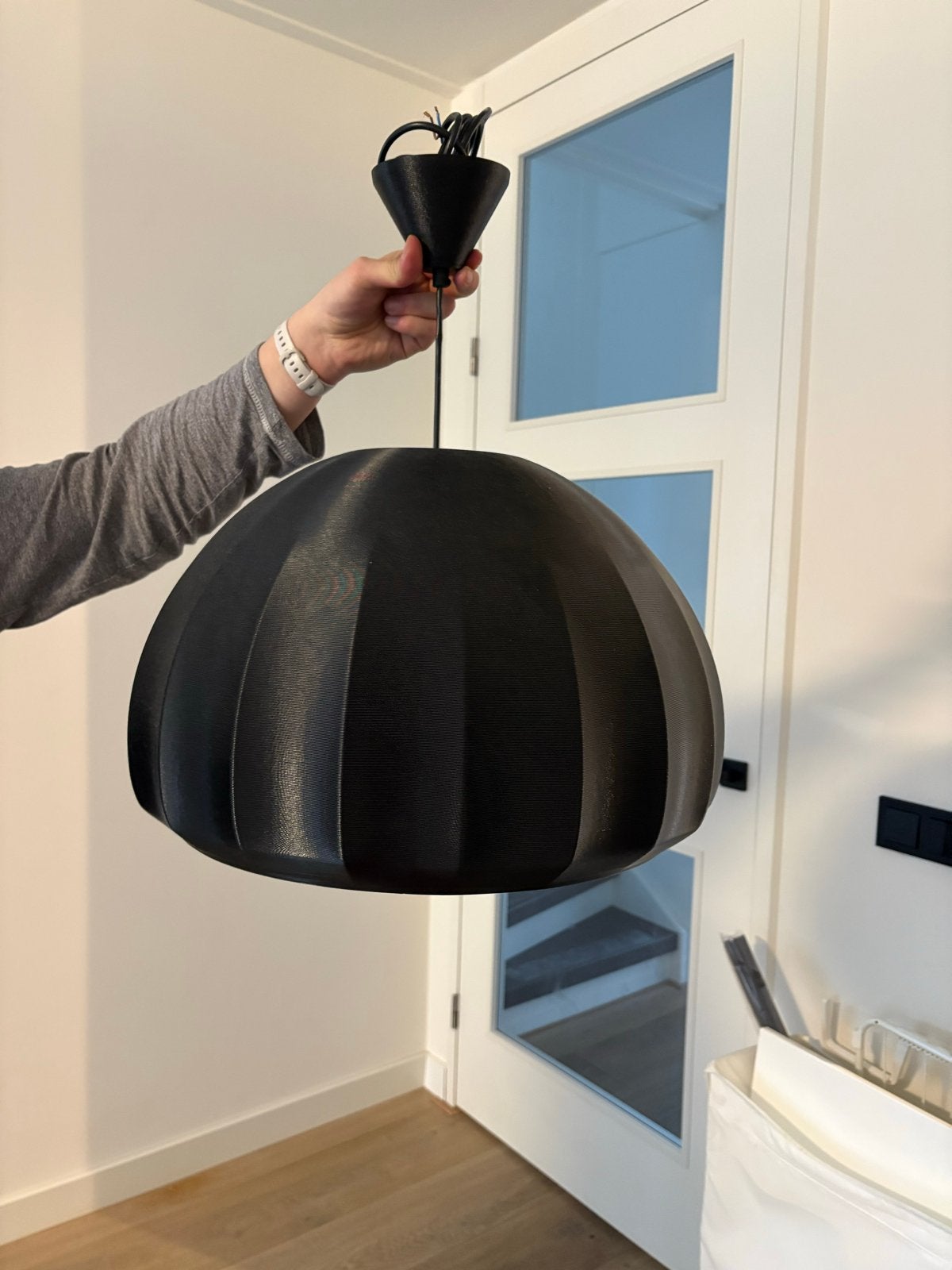 Unieke 3D geprinte lamp - Modern design, Ophalen, Zo goed als nieuw, Kunststof, E27 (groot)