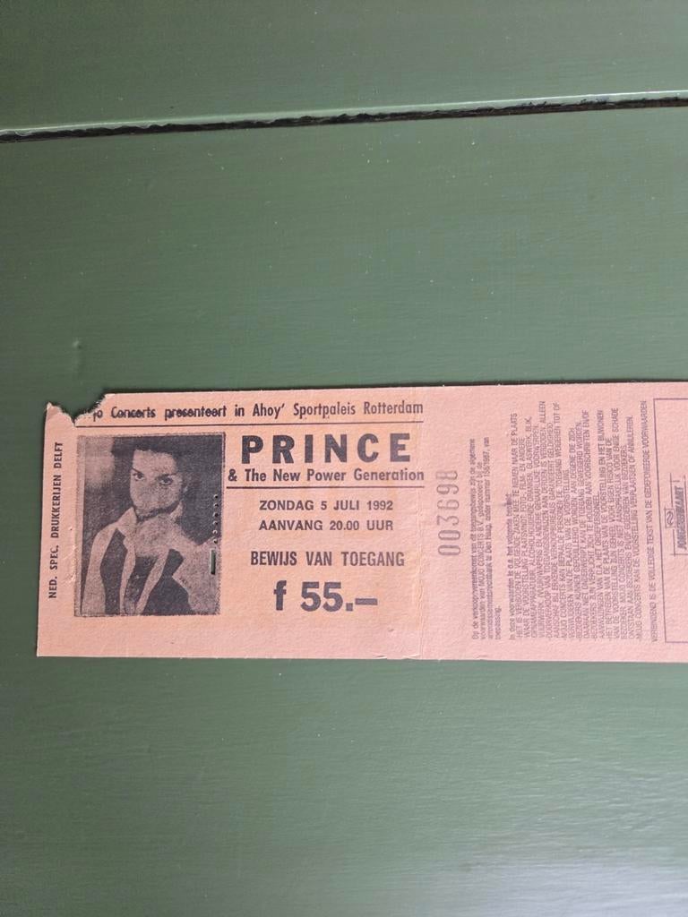 Concertkaart Prince Ahoy 5 juli 1992, Ophalen of Verzenden, Zo goed als nieuw, Overige typen