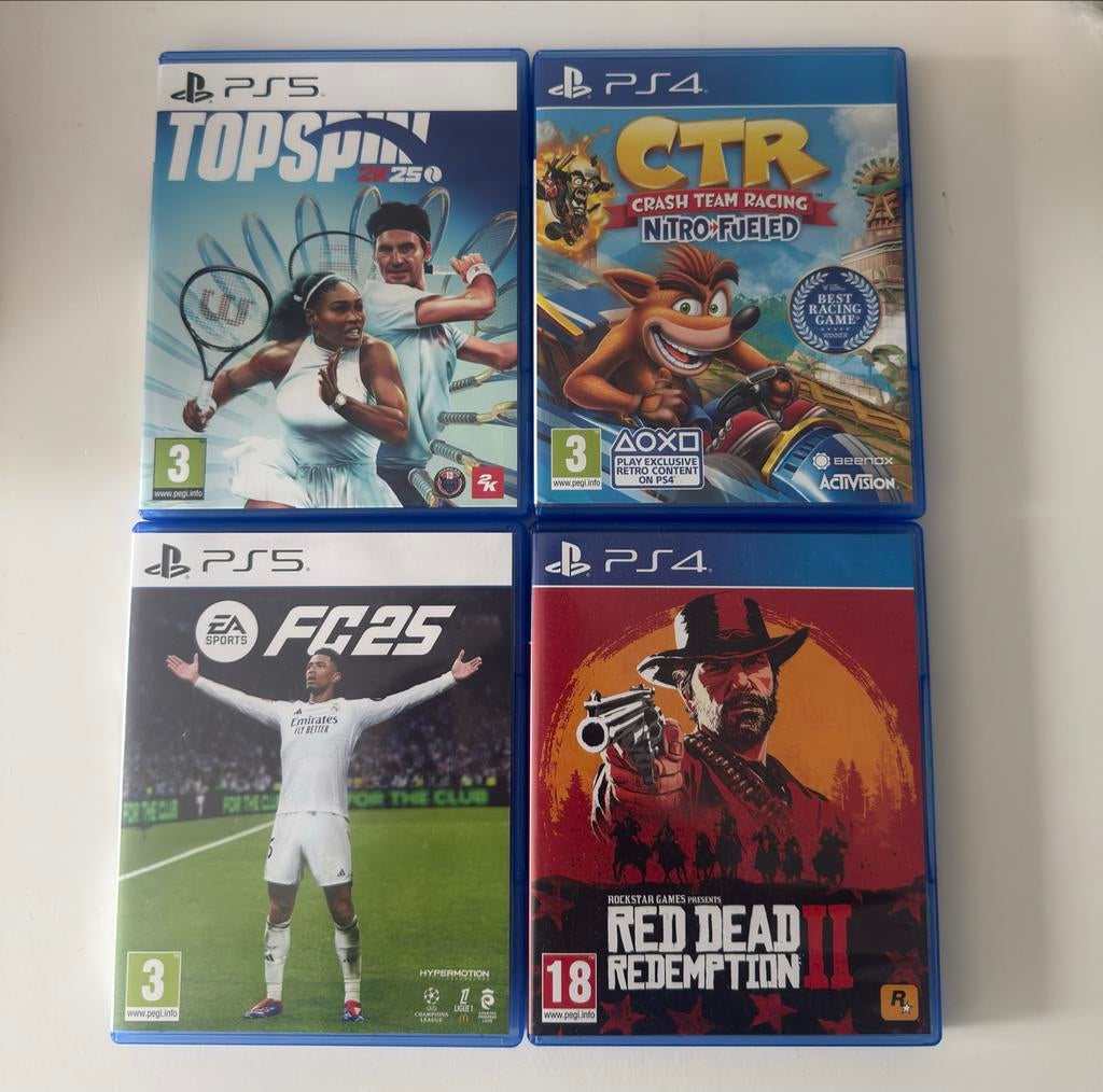PS4/PS5 Games: TopSpin 2K25, FC25, CTR, Red Dead Redemption, Vanaf 18 jaar, Overige genres, Eén computer, Ophalen of Verzenden