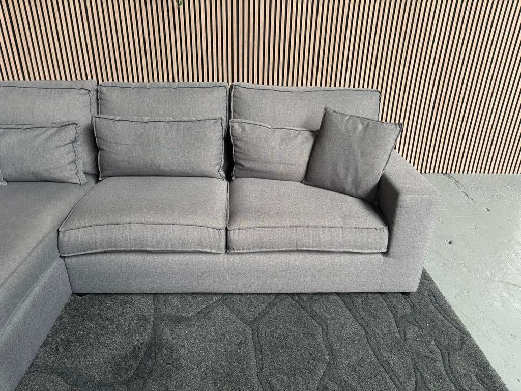 GRATIS LEVERING Loungebank Donkergrijs 280x170 GEREINIGD, 250 tot 300 cm, Hoekbank, Ophalen of Verzenden, Zo goed als nieuw