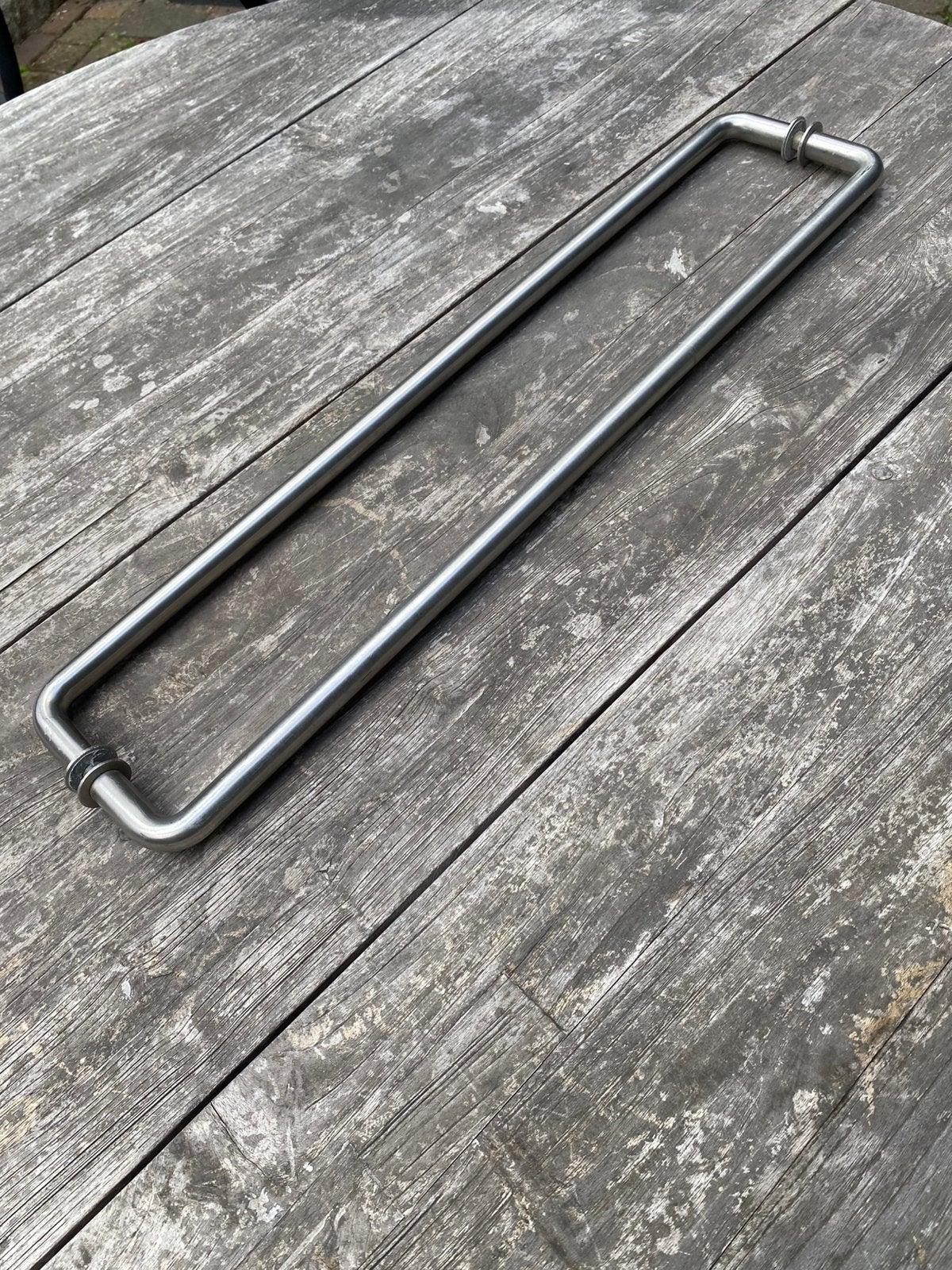 RVS D line Deens design 'Back to back' deurgreep 65 cm, Ophalen, Gebruikt, Rvs, Klink of Kruk