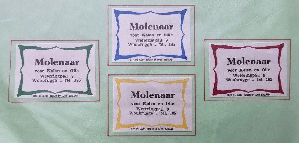 Molenaar voor Kolen en Olie te Woubrugge, Ophalen of Verzenden, Zo goed als nieuw, Luciferdoosjes of -merken