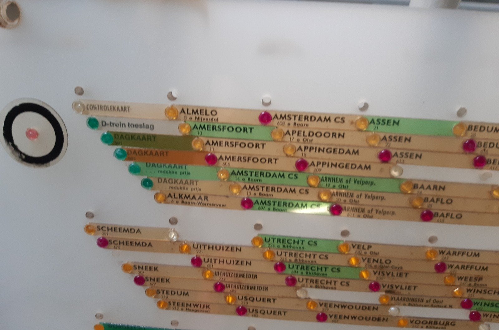 Vintage NS AEG Treinbestemmingenbord - Uniek Verzamelobject, Ophalen of Verzenden, Gebruikt, Trein, Overige typen