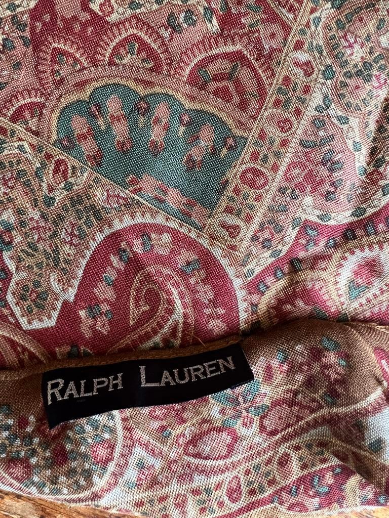 Ralph Lauren zijdrn sjaal met paisley print, Verzenden, Gedragen, Sjaal