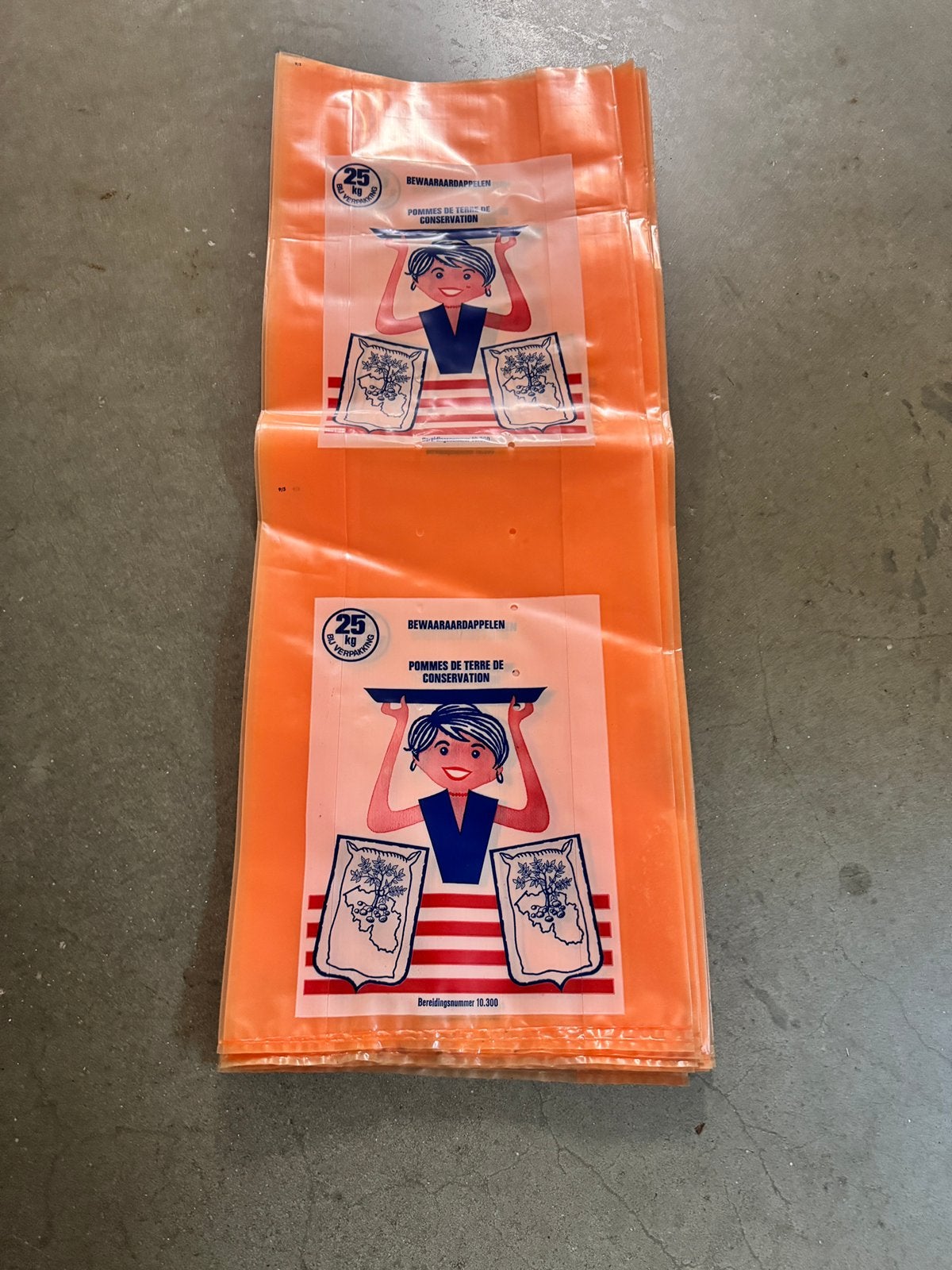 18 Nieuwe Plastic Aardappelzakken  25 kg  Ventilatiegaatjes, Ophalen of Verzenden, Zo goed als nieuw