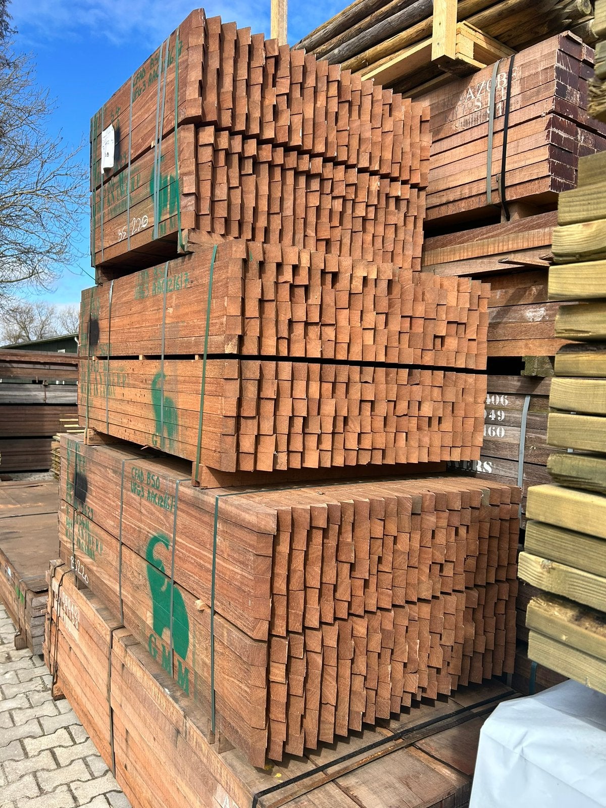 Azobe hardhouten palen 50x50 mm gepunt, Tuin en Terras, Palen, Balken en Planken, Palen, Nieuw, Ophalen of Verzenden, Hardhout