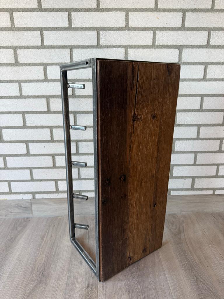 Industriële kapstok Huus - staal & hout - handgemaakt, Gebruikt, Minder dan 100 cm, Hout, Ophalen
